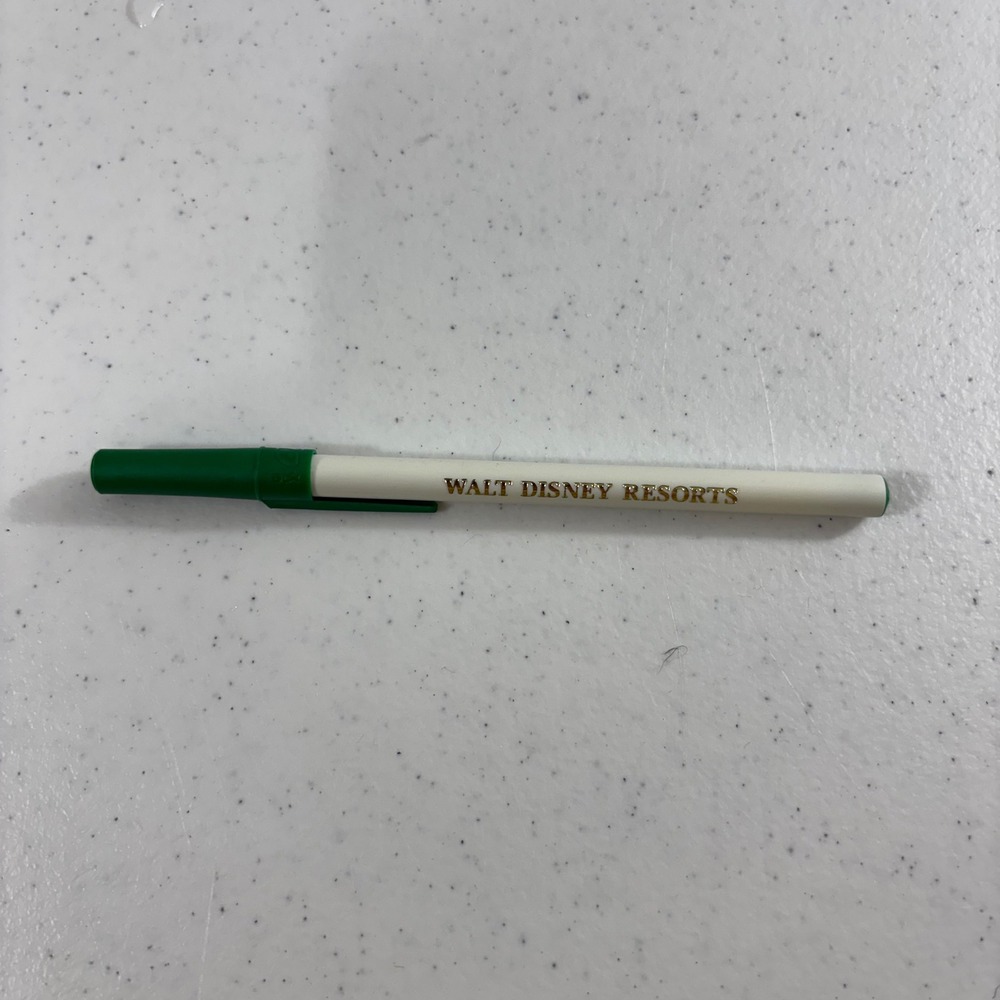 Vintage Walt Disney Resorts Ballpoint Pen Disneyana Souvenir Gold Lettering Bic